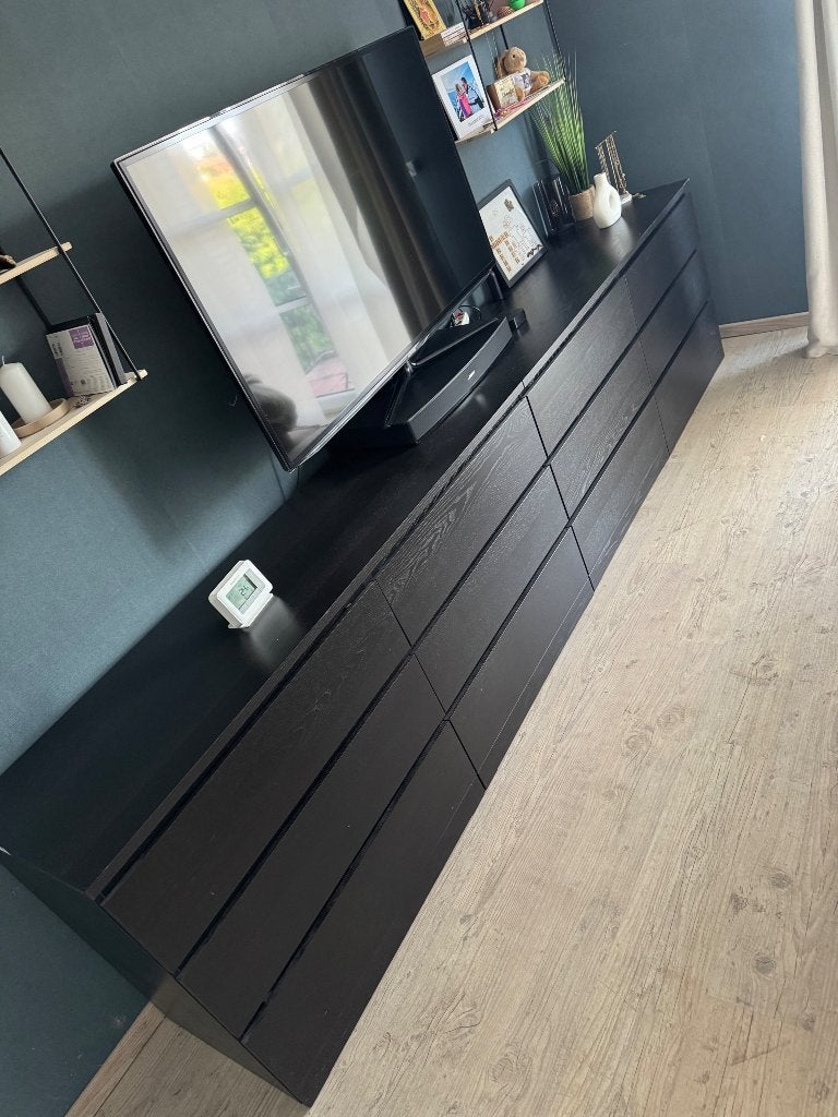 Commode MALM noire (IKEA), 5 tiroirs ou plus, Comme neuf, Enlèvement, 50 à 100 cm