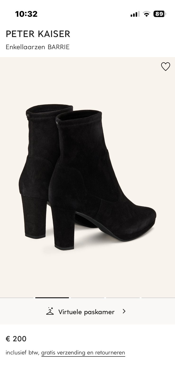 Enkellaarsjes Peter Kaiser, Kleding | Dames, Schoenen, Verzenden, Zo goed als nieuw, Zwart