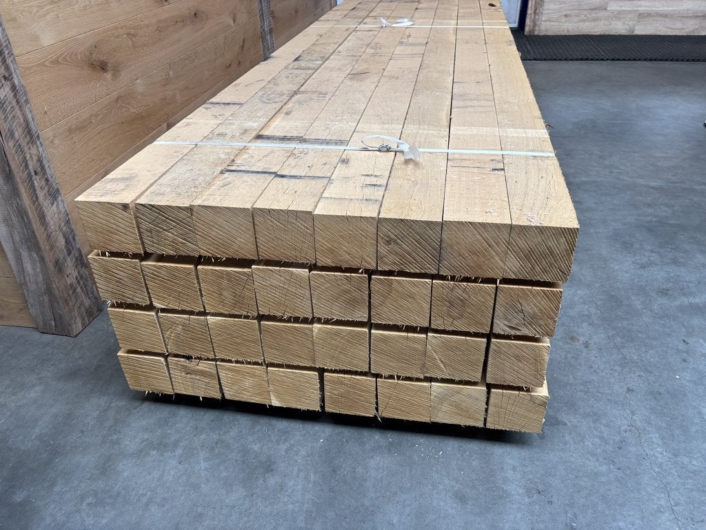 12x12 CM Eikenhouten fijnbezaagde Frans eiken qp1 palen, Tuin en Terras, Ophalen of Verzenden, Nieuw, Palen