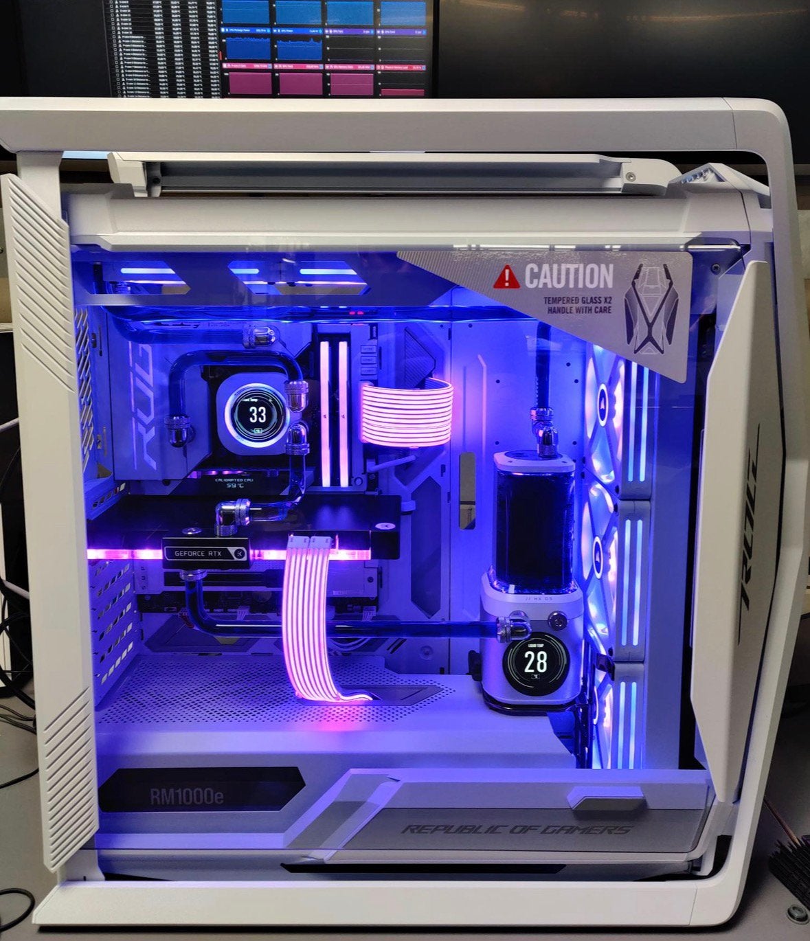 watercooling custom corsair/EKWB haut de gamme/icue link/lcd, Computers en Software, Desktop Pc's, Zo goed als nieuw, Ophalen