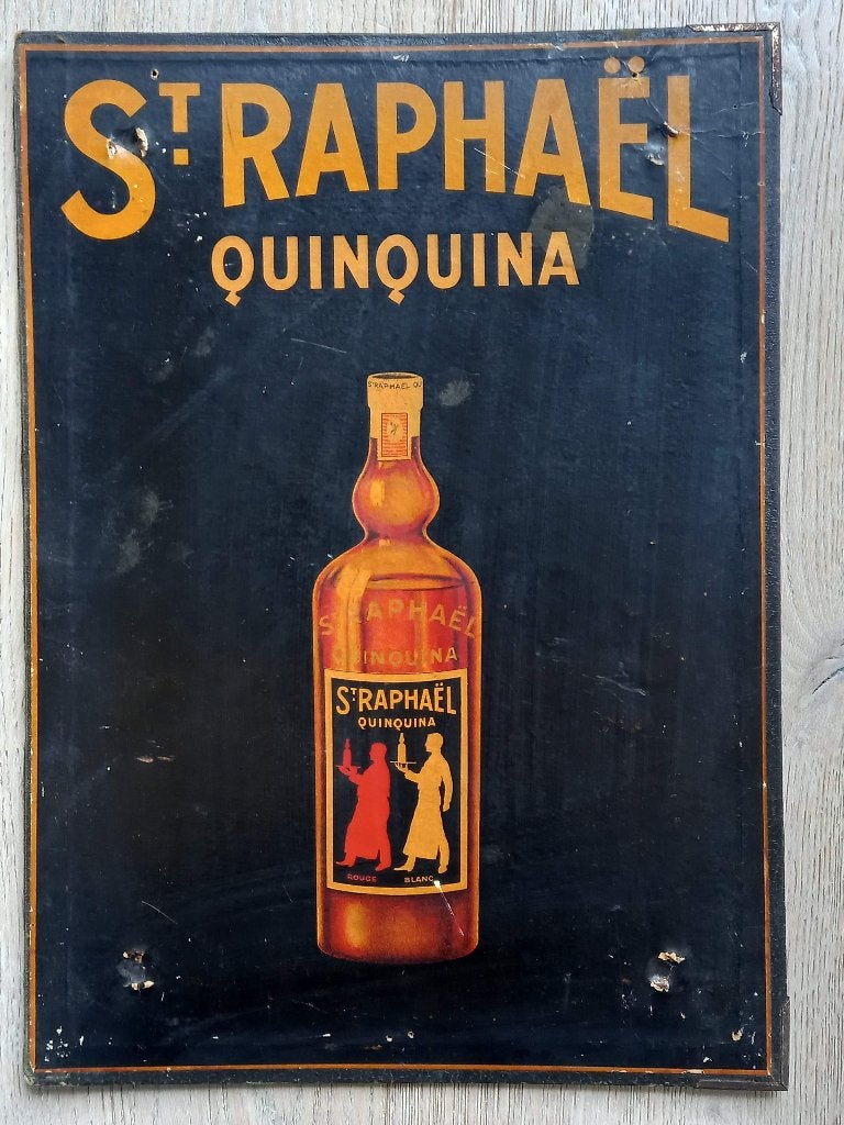 Karton reclamebord Saint Raphaël ca 1950, Ophalen of Verzenden, Zo goed als nieuw, Reclamebord