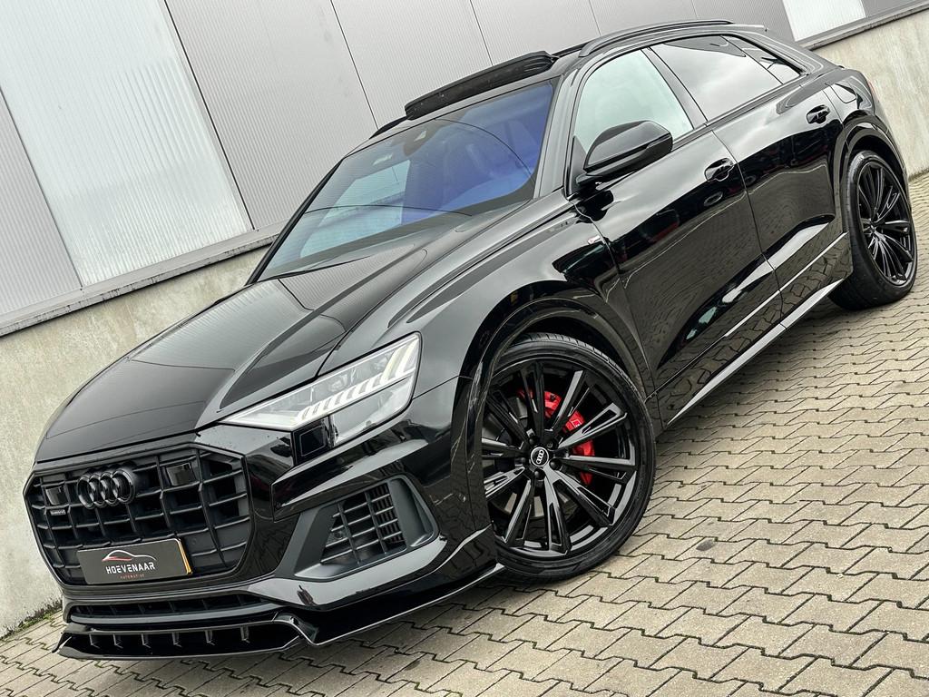 Audi Q8 55 TFSI E 381Pk 23Inch SQ8 dif Rs-int B&O S-line, Auto's, Automaat, 382 pk, Gebruikt, Zwart