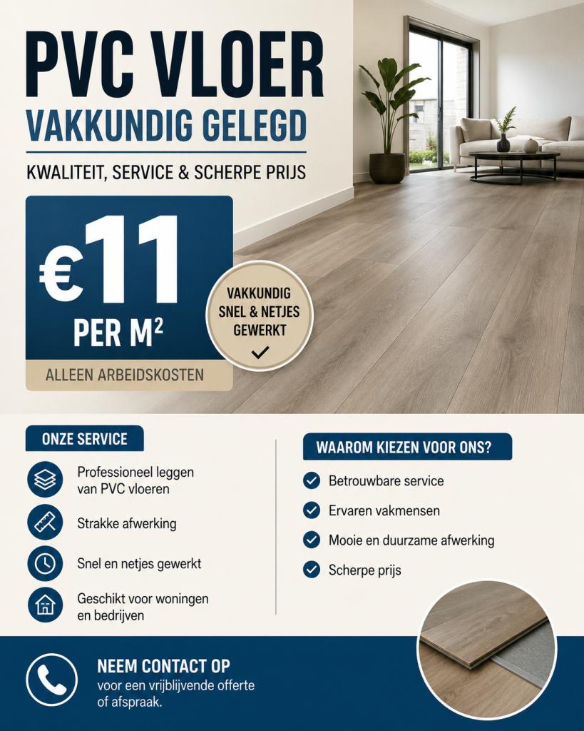 PVC Click Vloeren Leggen – Vaste Prijs, Geen Gedoe, Services & Professionnels, Garantie, Planchers en bois