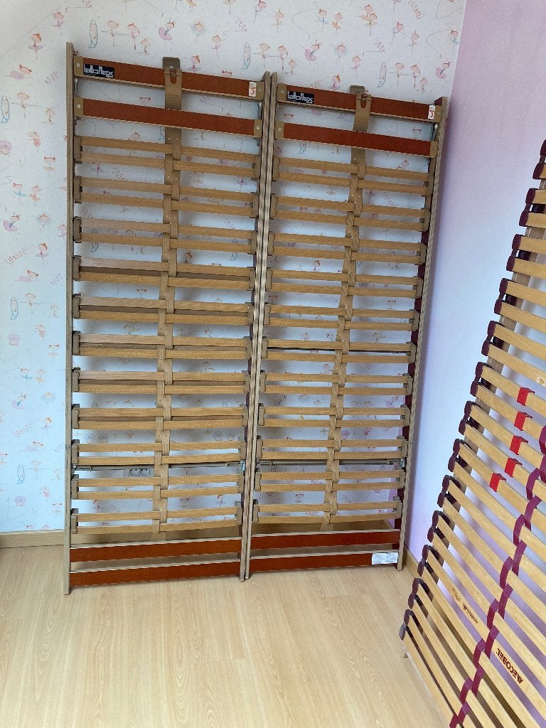 Lattenbodem 2 keer 70 cm, Ophalen, Gebruikt, 140 cm, Twijfelaar