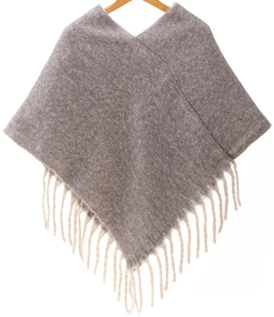 Poncho d'hiver tricoté gris taille unique pour femme, Vêtements | Femmes, Vestes | Hiver, Enlèvement ou Envoi, Neuf, Gris