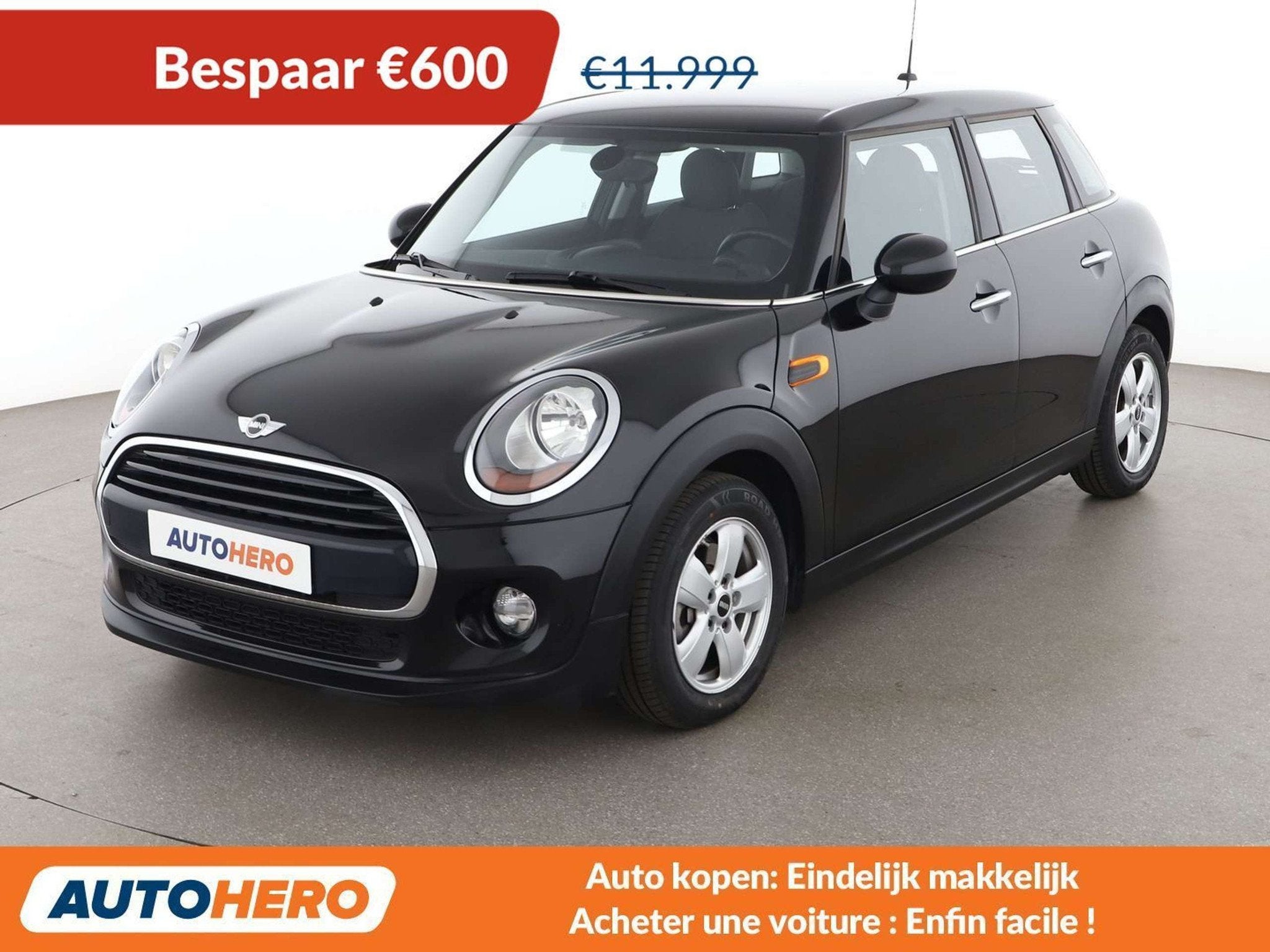 MINI Cooper D Cooper D (bj 2017, automaat), Stof, Gebruikt, Zwart, 116 pk