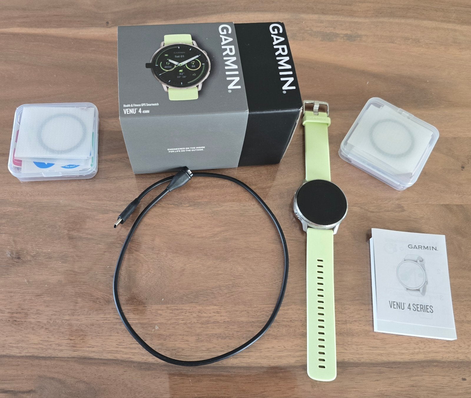 Garmin Venu 4 45mm multisport smartwatch zilver/citroen, Ophalen, Garmin Venu, Zo goed als nieuw, Zilver