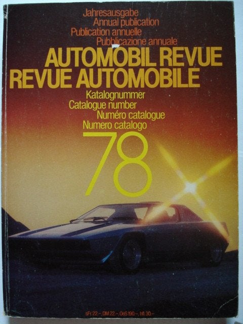 Revue Automobile/Automobil Revue Katalog Catalogue 1978, Livres, Autos | Livres, Envoi, Comme neuf, Général