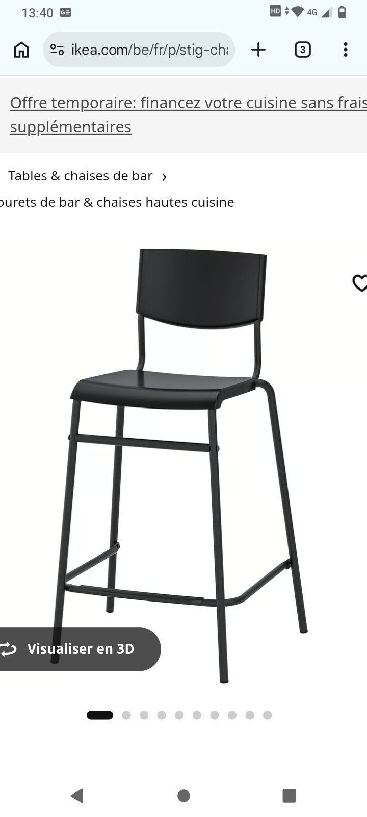 Chaise de bar Ikea, 1 tabouret, Enlèvement, Neuf