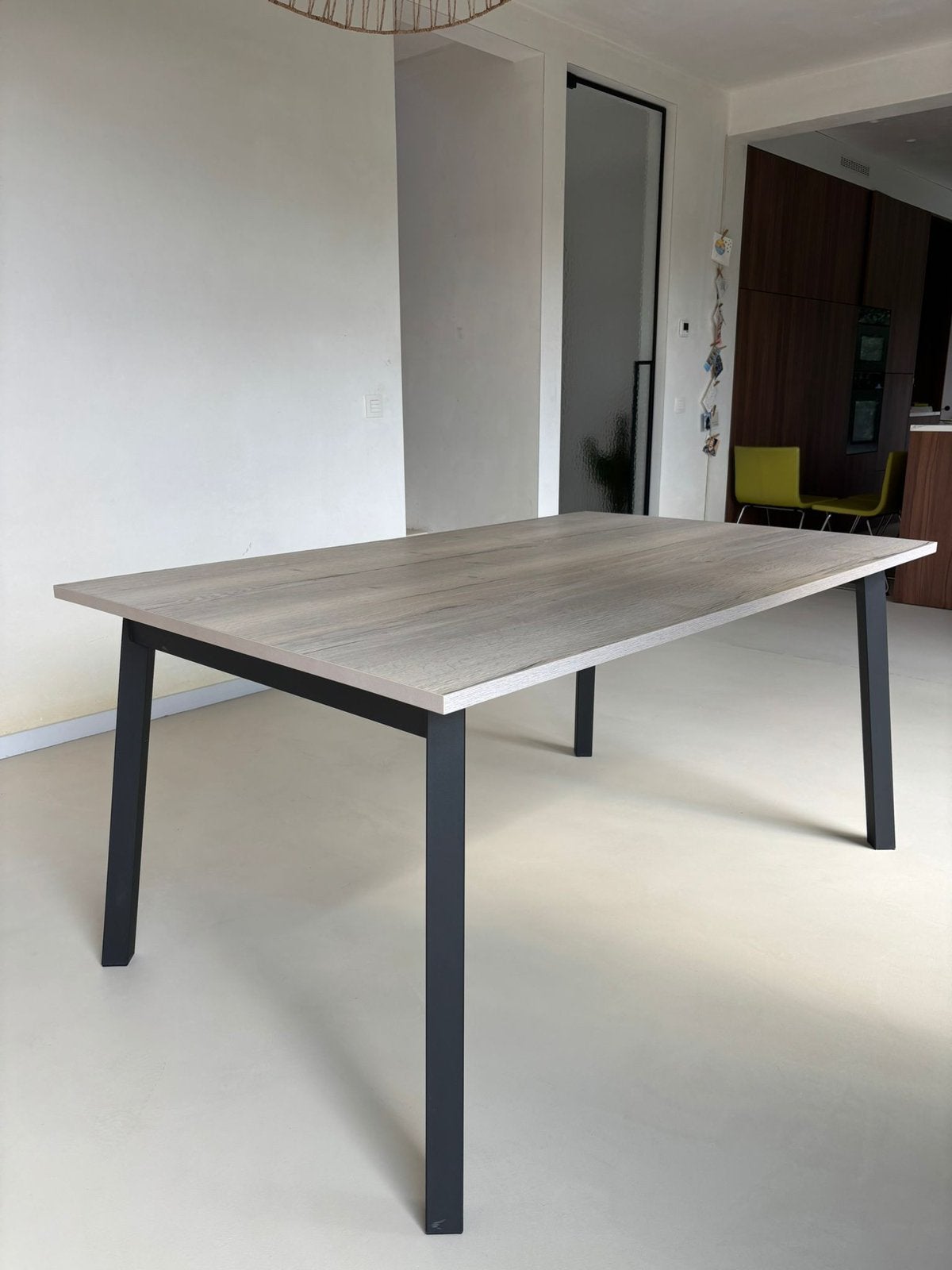 Tafel 6 personen, houtpatroon 160 x 100, Huis en Inrichting, Tafels | Eettafels, Ophalen, Strak, modern, functioneel, 50 tot 100 cm