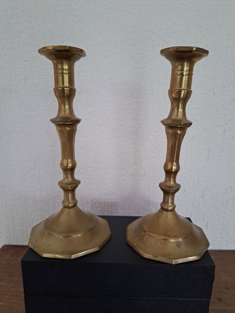 Twee koperen kandelaars, Antiek en Kunst, Antiek | Brons en Koper, Ophalen, Koper