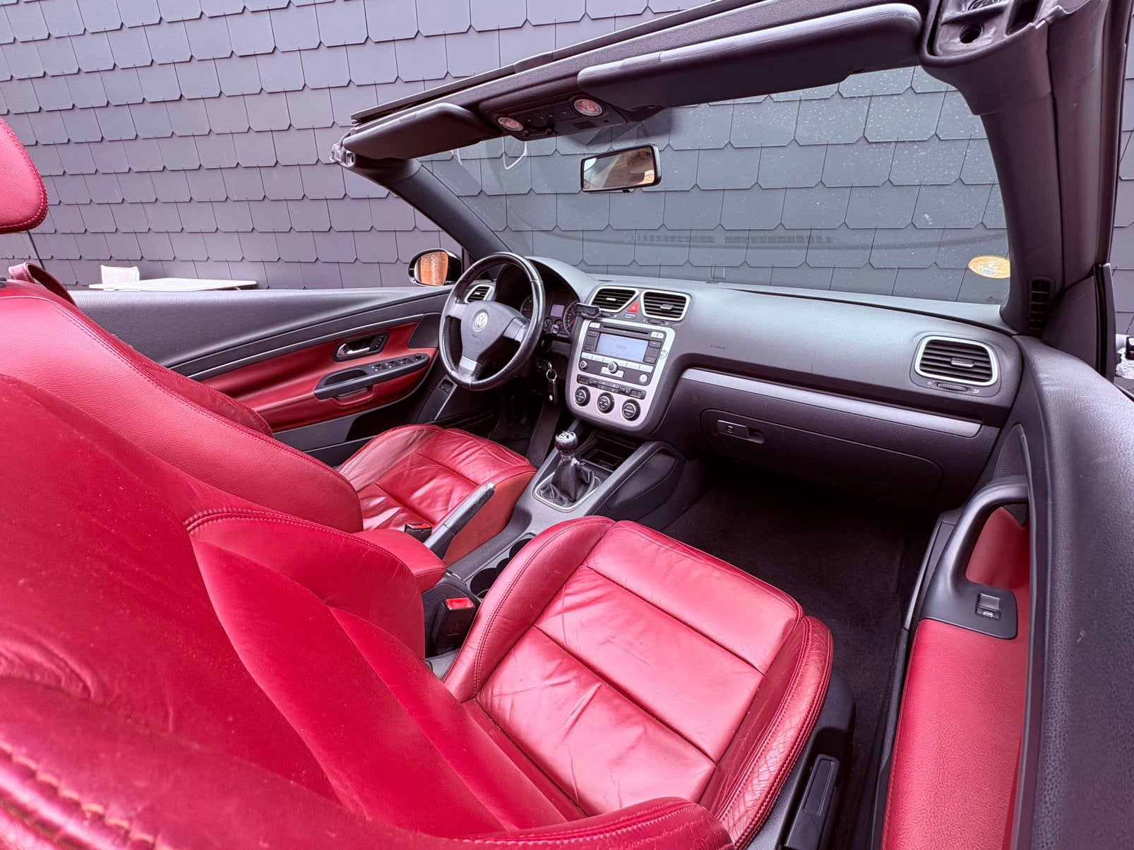 Mooie Vw Eos 2.0 Tdi Tekoop, Auto's, Cabriolet, Zwart, Leder, Overige kleuren