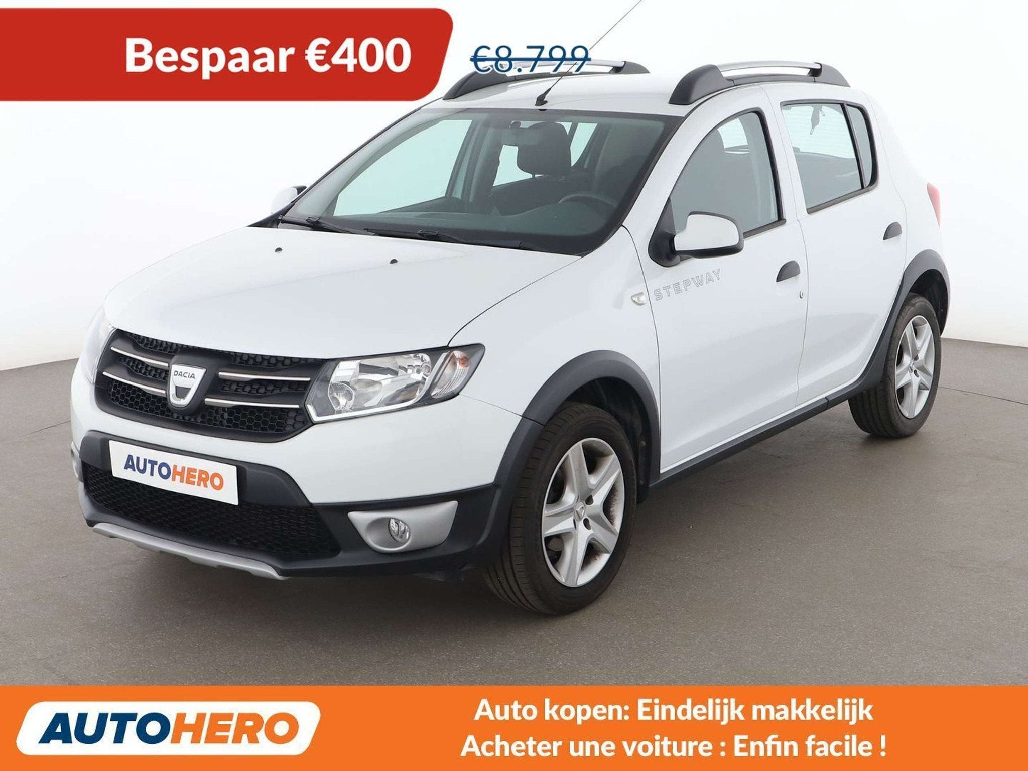 Dacia Sandero 0.9 TCe Stepway Prestige (bj 2016), Auto's, 898 cc, Stof, Gebruikt, Zwart