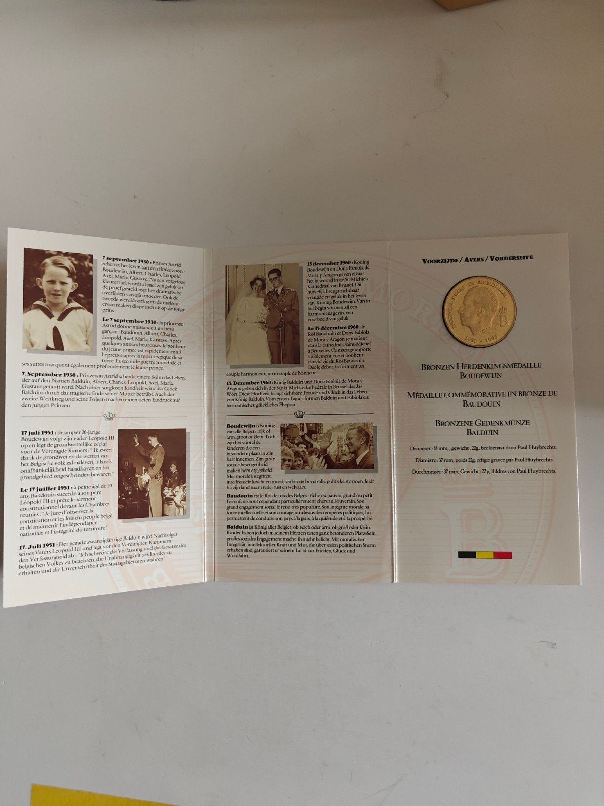 Bronzen herdenkingsmedaille  Koning Boudewijn, Verzamelen, Ophalen