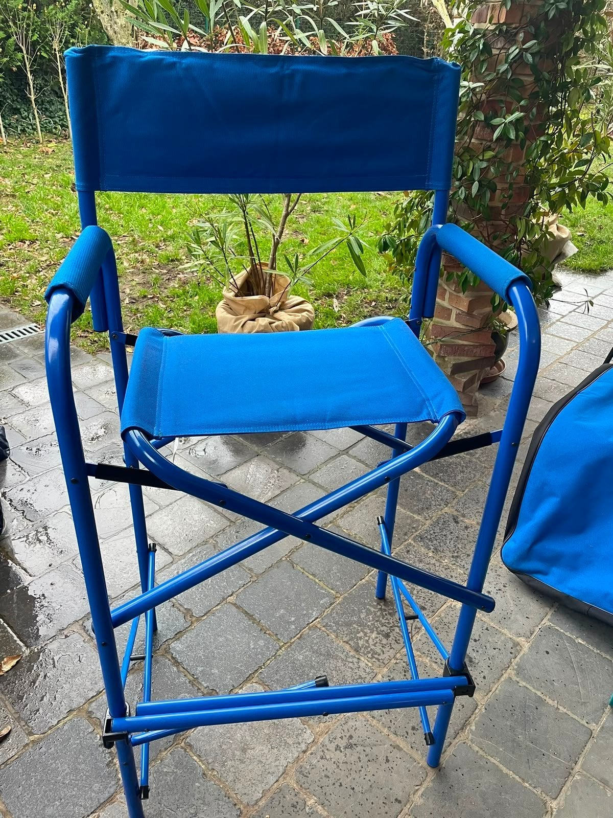 Schminkstoel, Huis en Inrichting, Ophalen, Zo goed als nieuw, Blauw, Metaal