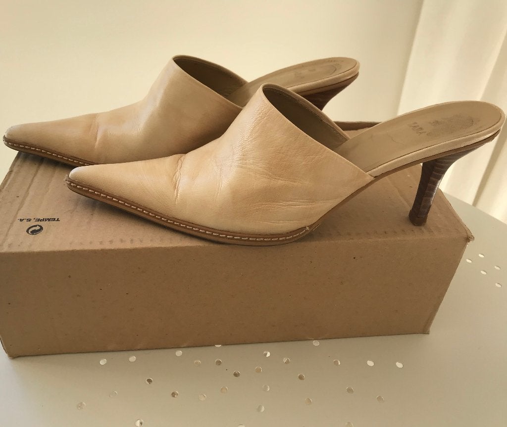 Zara-schoenen (muiltjes), Kleding | Dames, Ophalen, Zo goed als nieuw, Beige