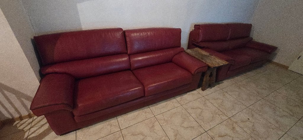 Lederen Salon Rood, 75 à 100 cm, Leder, Comme neuf, Enlèvement