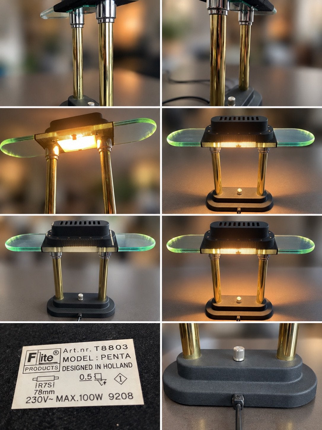 Lampe vintage Elite Products PENTA T8803 – design hollandais, Autres culots, Vert, Vintage, Verre