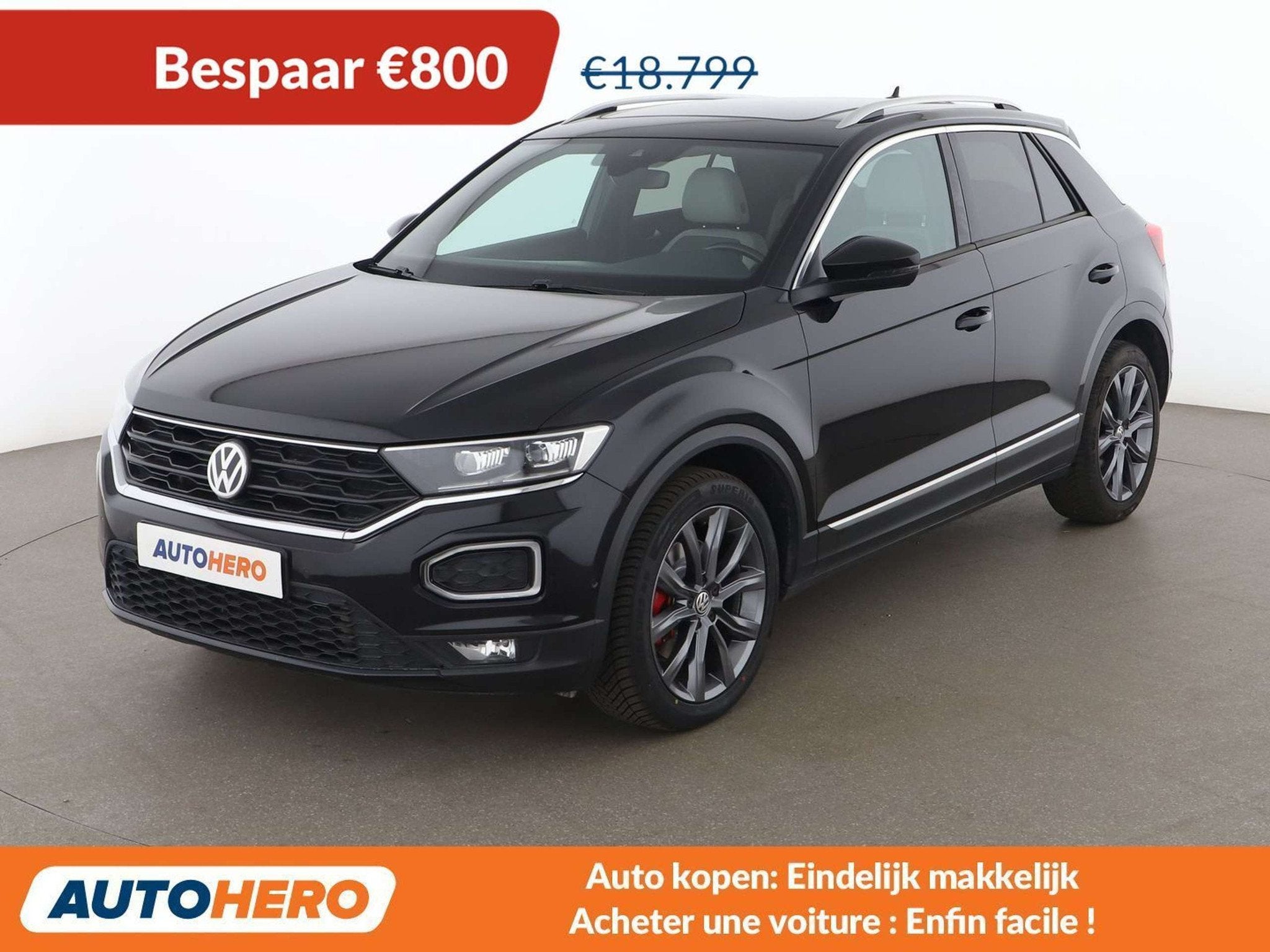 Volkswagen T-Roc 2.0 TSI Sport 4Motion (bj 2018, automaat), Auto's, Volkswagen, Automaat, Gebruikt, 1984 cc, Zwart