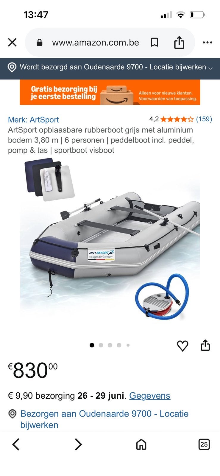 Rubberboot 3,20 ARTSPORTA, Nieuw, 2 m, 3 m, Ophalen