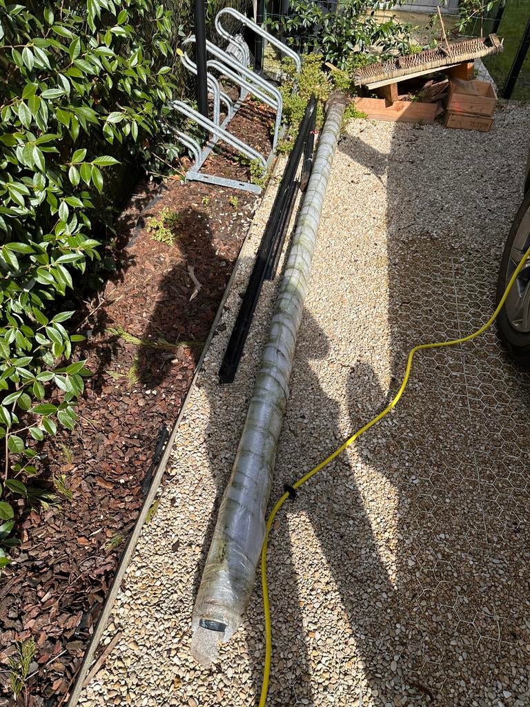 Regenpijp, Zink diameter 8cm, 3 meter lang., Doe-het-zelf en Bouw, Ophalen, Zo goed als nieuw