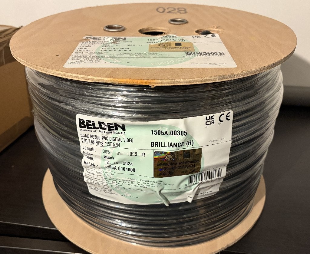 Lot 700m Professionele Coax video kabel van Belden, Audio, Tv en Foto, Audiokabels en Televisiekabels, Ophalen of Verzenden, Nieuw
