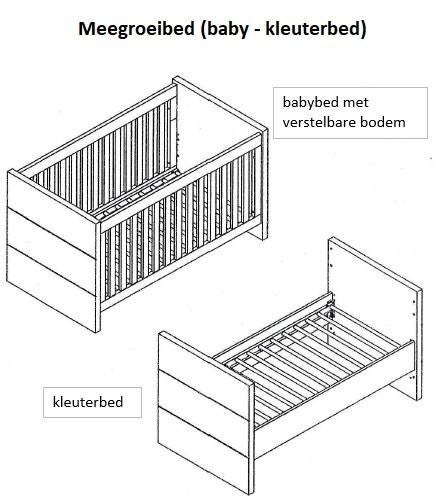Bopita meegroeibed 70x140 Camille Wit, Ophalen, Zo goed als nieuw, Wit, Overige typen