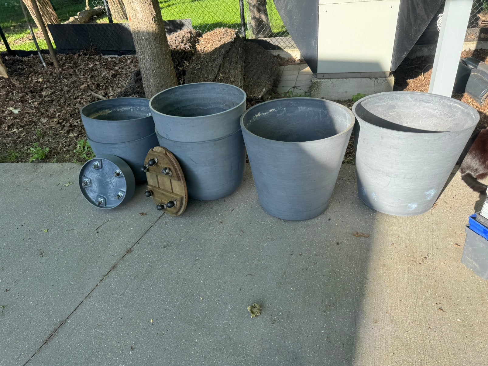 Partij ecopot bloempotten groot 50-60 cm, Ophalen, Gebruikt, Kunststof