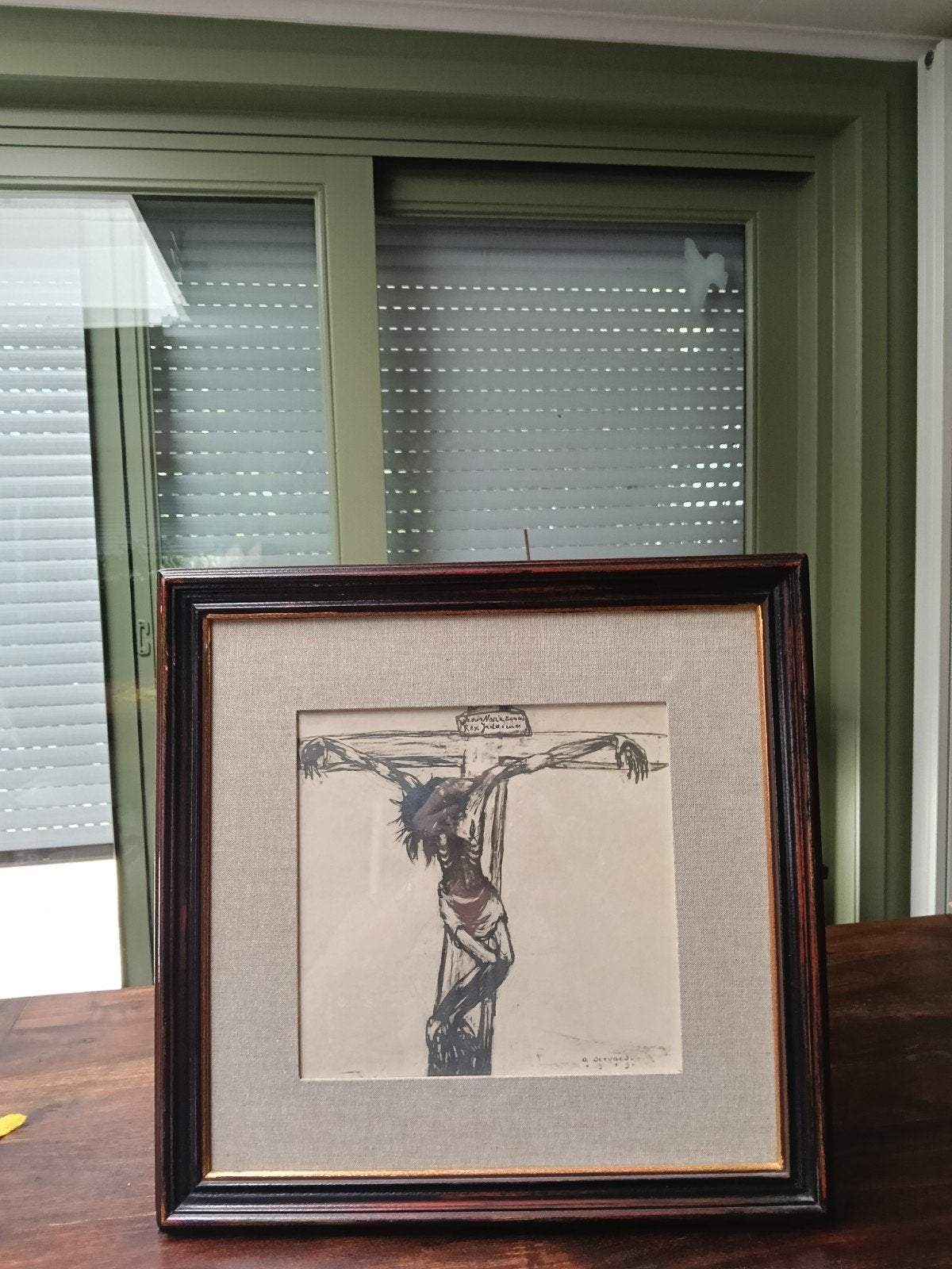 Albert Servaes Jezus aan het kruis 1919, Antiek en Kunst, Ophalen of Verzenden, Reproductie, Lithografie, Gesigneerd