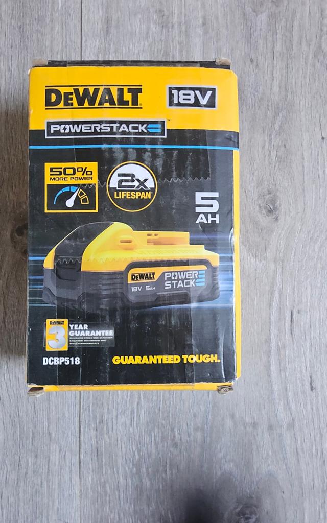Batterie Dewalt 18 V, powerstack 5 Ah, neuve dans la boîte, Enlèvement ou Envoi