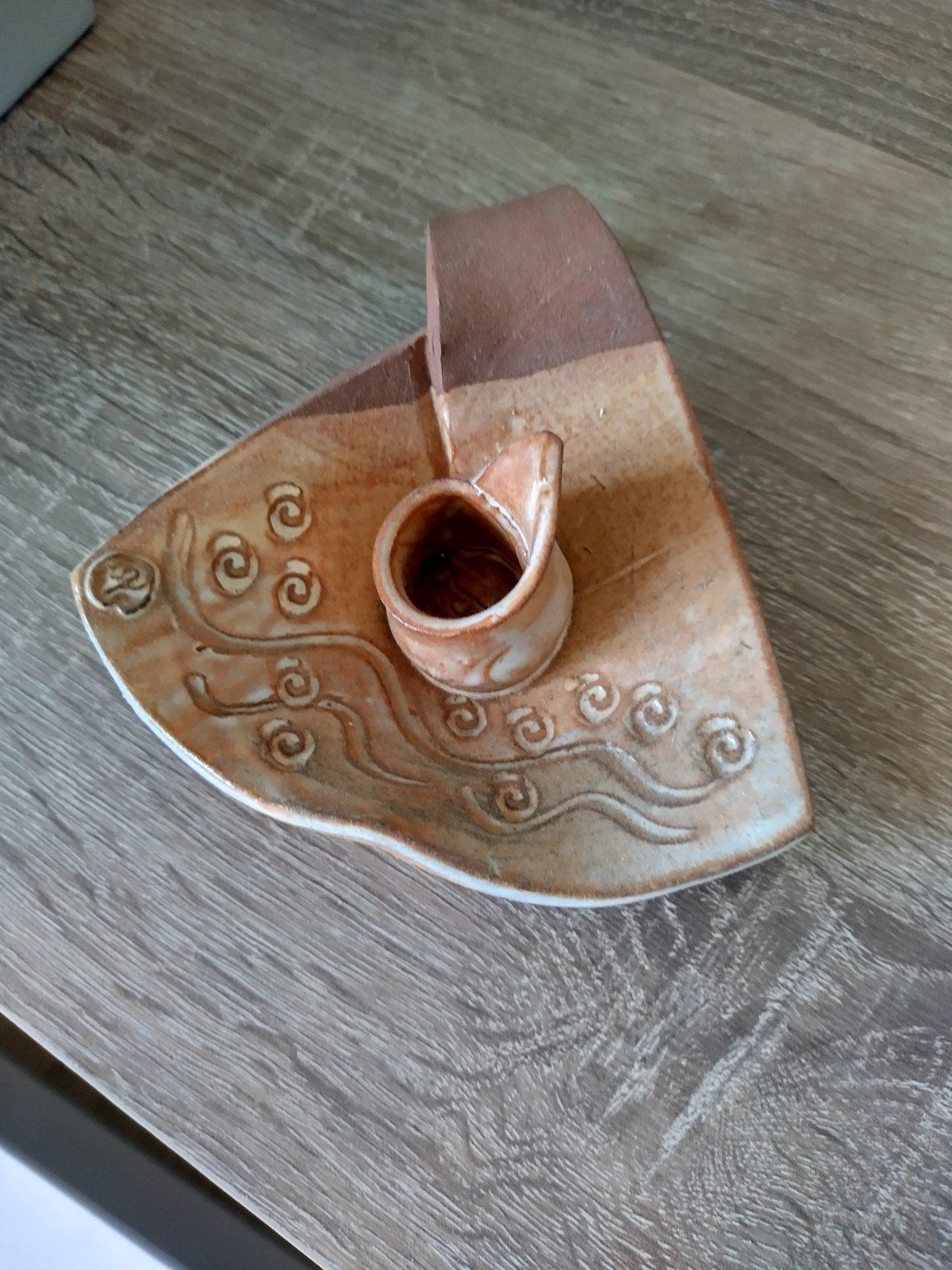 Vintage Handgemaakte Keramische Blaker / Kandelaar, Antiek en Kunst, Ophalen of Verzenden