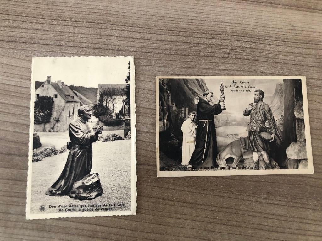 2 cartes postales Crupet - Cave Saint Antoine - miracle, Enlèvement ou Envoi, Namur
