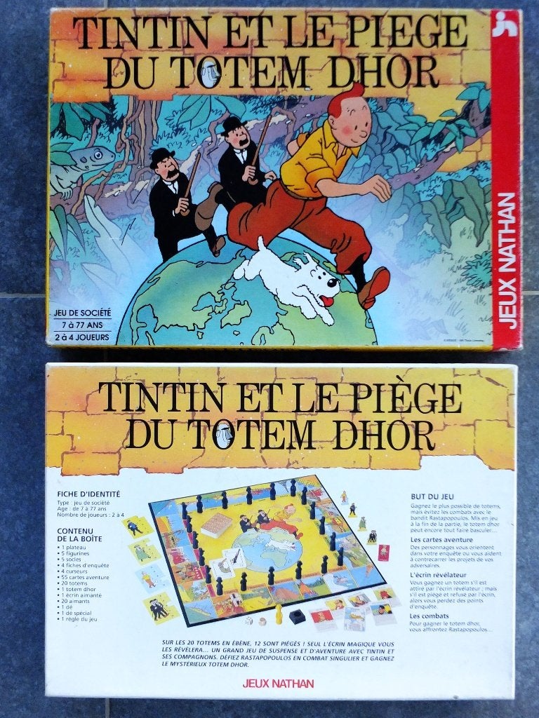 Tintin et le piège du totem Dhor, jeu de plateau, Nathan, Hobby en Vrije tijd, Een of twee spelers, Ophalen of Verzenden, Gebruikt