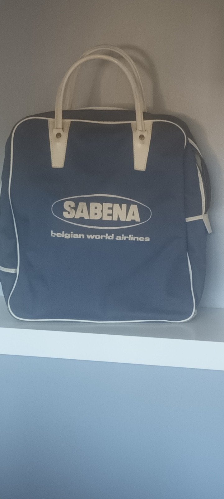 echte,vintage tas SABENA, Ophalen, 30 cm of meer, Gebruikt, Blauw
