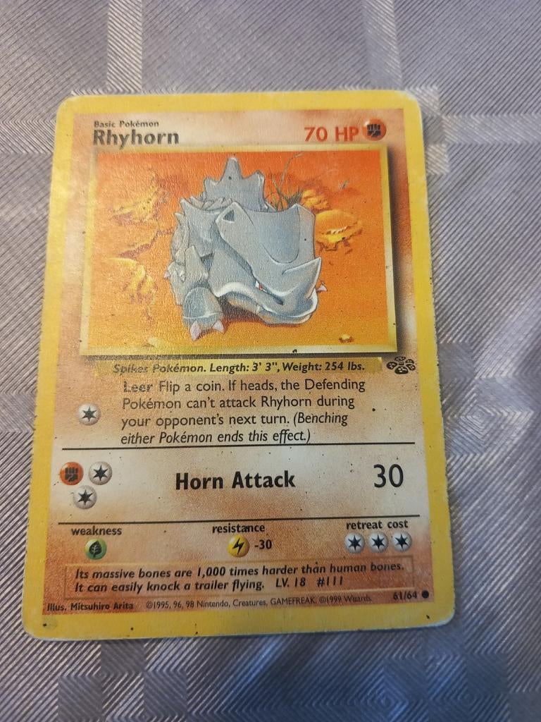 First generation Pokémon kaart Rhyhorn, Ophalen
