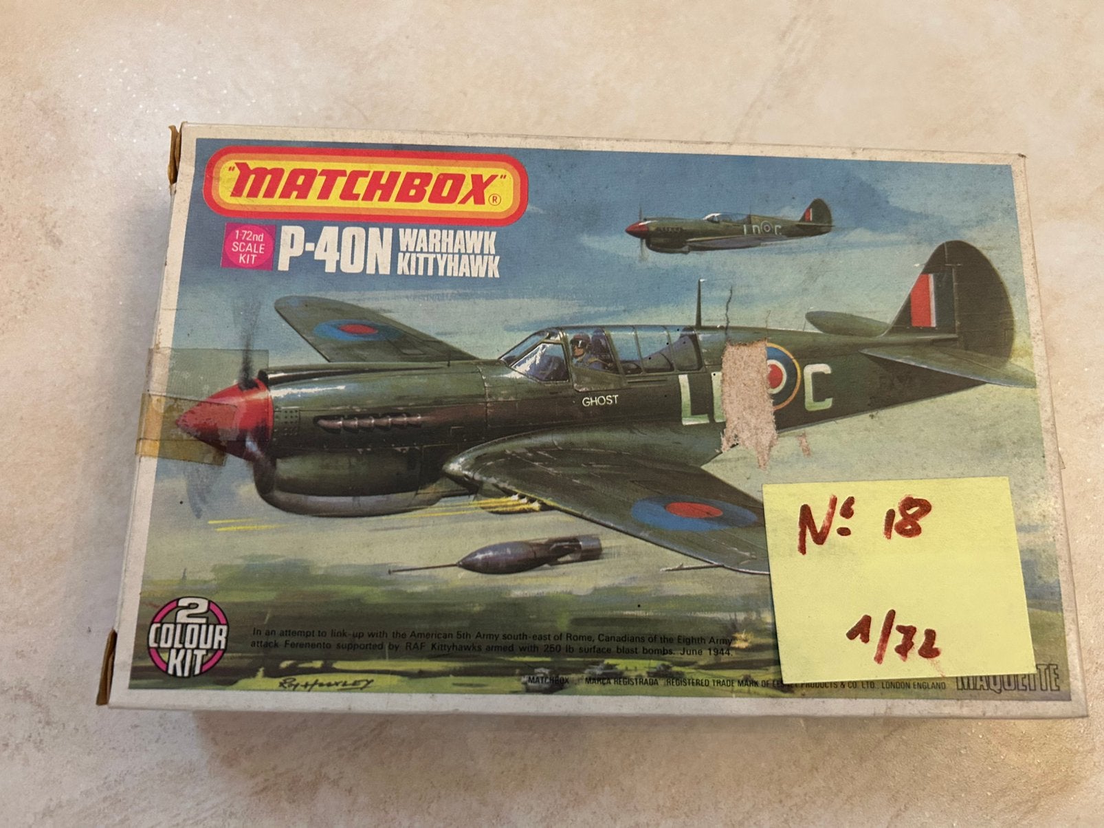 Vintage Matchbox P-40N Warhawk / Kittyhawk 1/72 – PK-31, Hobby & Loisirs créatifs, Autres marques, Enlèvement ou Envoi, Comme neuf