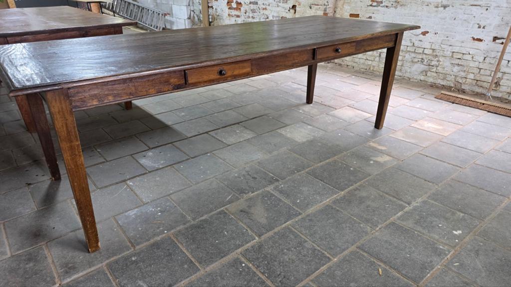 Prachtige authentieke boerentafel met 2 laden, Huis en Inrichting, Ophalen, Gebruikt