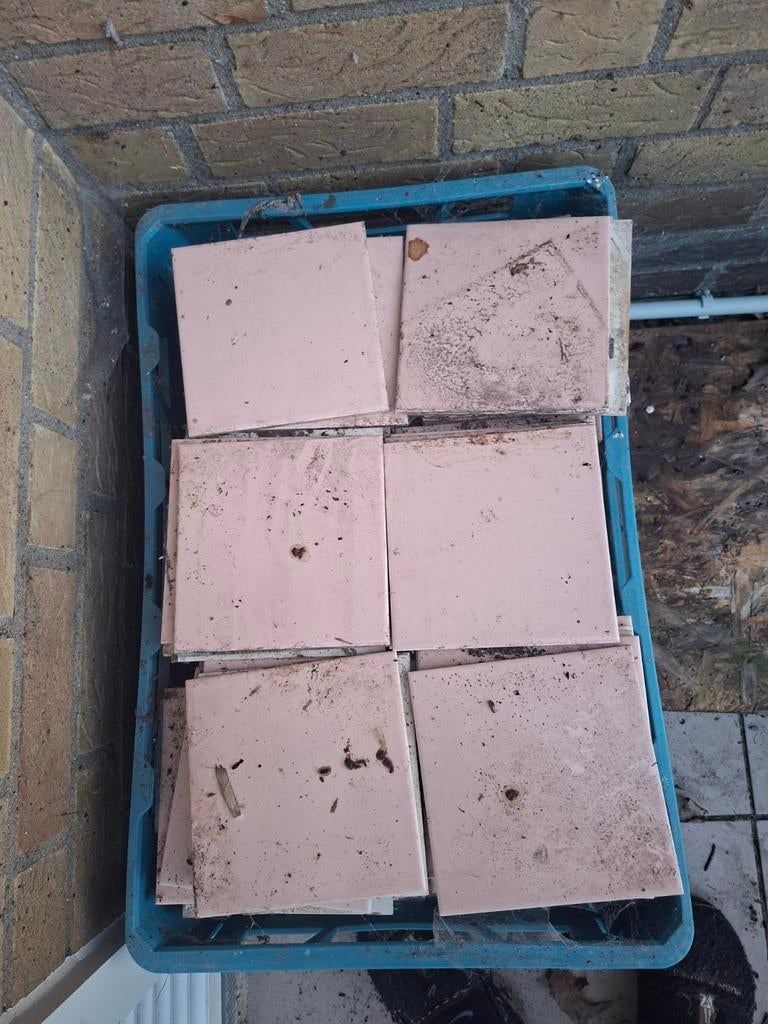 Roze vintage badkamertegeltjes, Doe-het-zelf en Bouw, Metselstenen, Ophalen