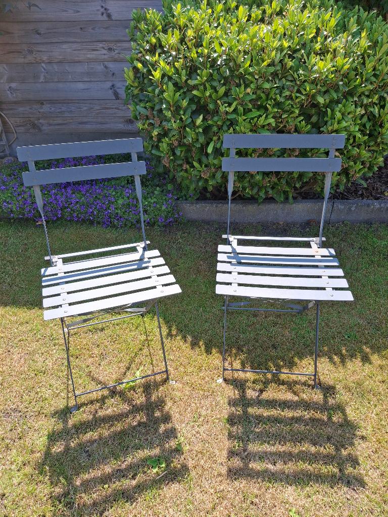 Bistrostoeltjes, Tuin en Terras, Tuinstoelen, Ophalen, Zo goed als nieuw, Metaal, Verstelbaar