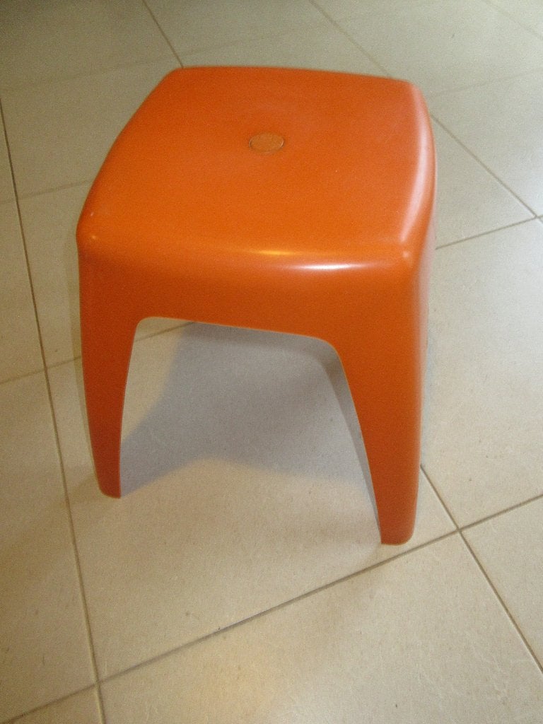 Oranje vintage tabouret FLAIR Spaceage 70's kruk, Ophalen