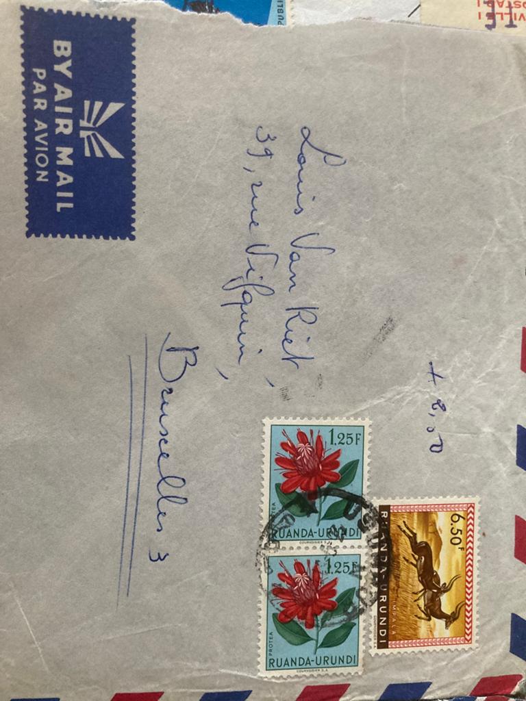 3 gestempelde briefomslagen/ruanda urundi/usumbura/, Postzegels en Munten, Verzenden, Brief