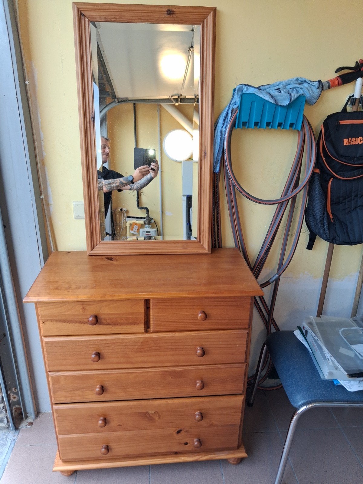 commode met spiegel, Huis en Inrichting, Tafels | Kaptafels, Ophalen, Gebruikt