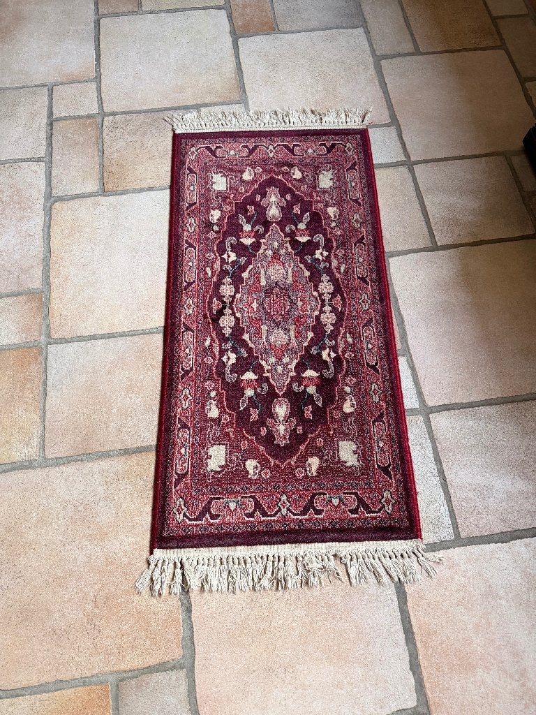 Petit tapis style oriental rouge – env. 60 x 130 cm, Ophalen, Gebruikt, 100 tot 150 cm, 50 tot 100 cm