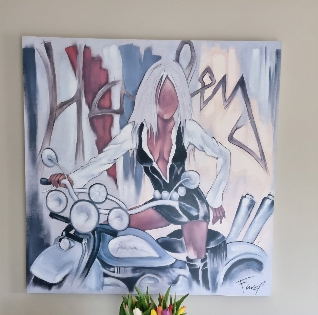 Moderne canvas, Antiek en Kunst, Ophalen, Op houten frame, Abstract