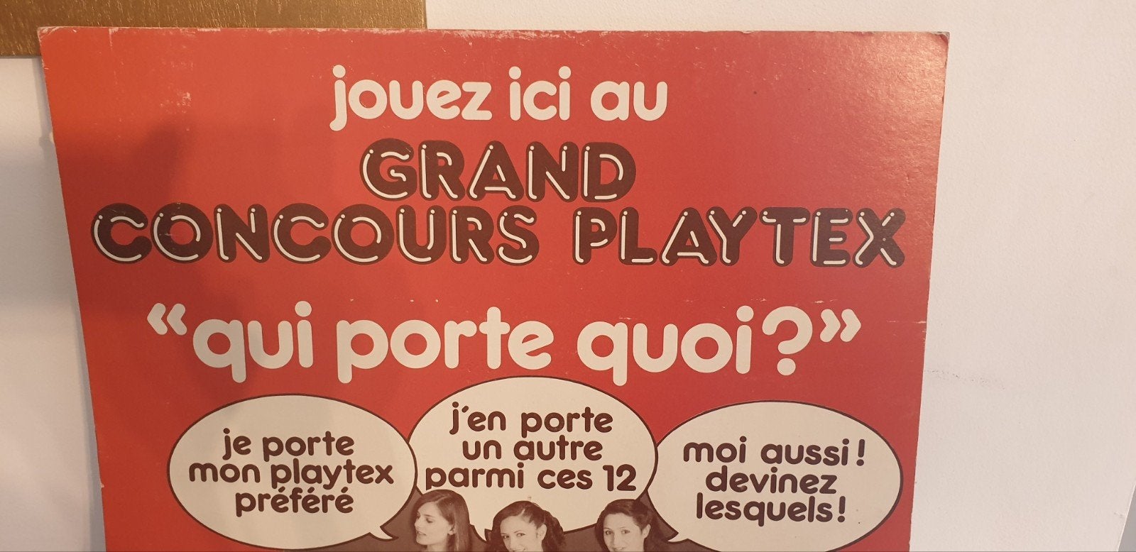 Panneau publicitaire 1980 pour lingerie Playtex, Enlèvement ou Envoi, Panneau publicitaire