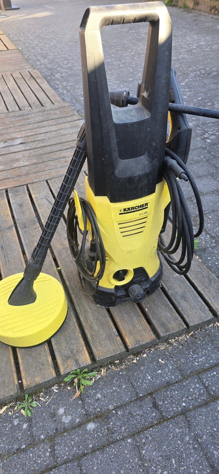 Kärcher K2.490 hogedrukreiniger gebruikt  met terrasreiniger, Tuin en Terras, Ophalen, Gebruikt, Elektrisch, Karcher