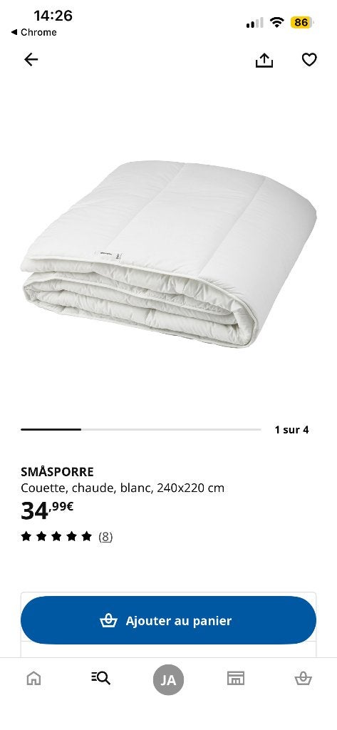 Couette chaude IKEA, Utilisable des deux côtés, Comme neuf, Enlèvement, IKEA