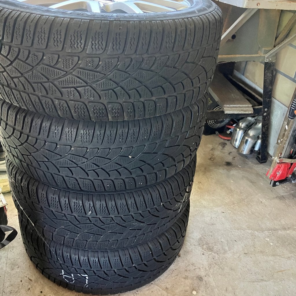 Set Alu velgen met winterbanden Dunlop, Auto-onderdelen, Banden en Velgen, Ophalen, Gebruikt, 17 inch, Winterbanden