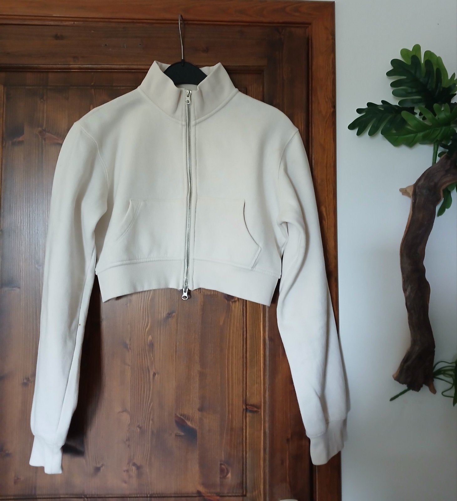 Sweat-shirt BERSCHKA court zippé écru/blanc cass, Enlèvement, Blanc