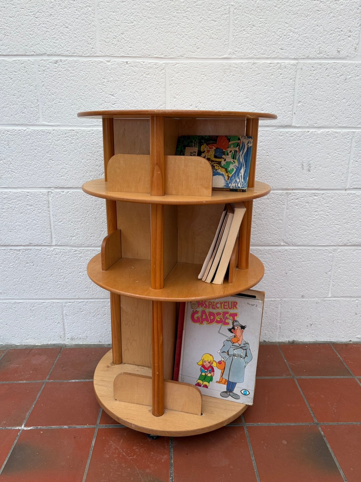 Bibliothèque tournante vintage, Maison & Meubles, Enlèvement, Utilisé